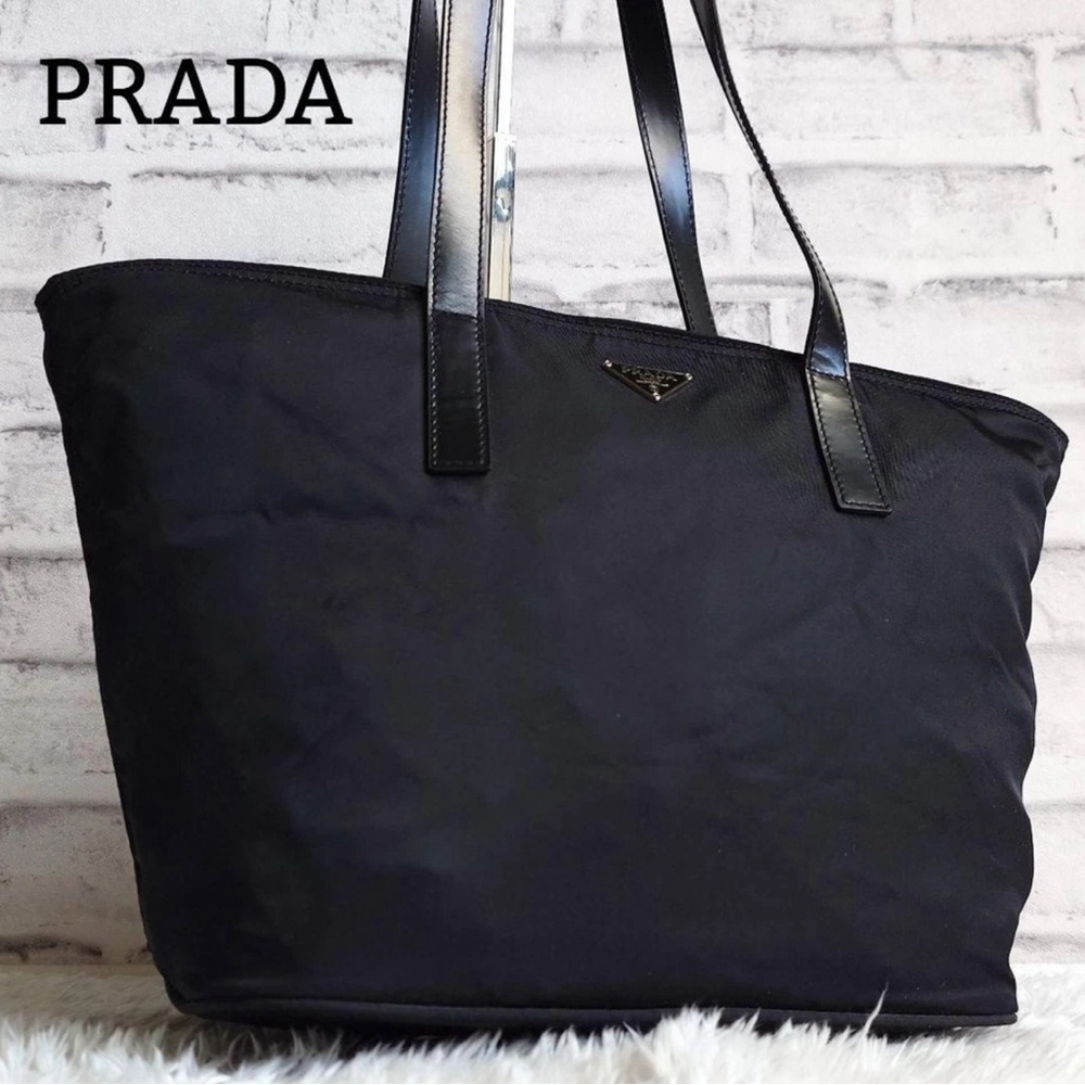 Prada Black Tote Bag Vela Nero